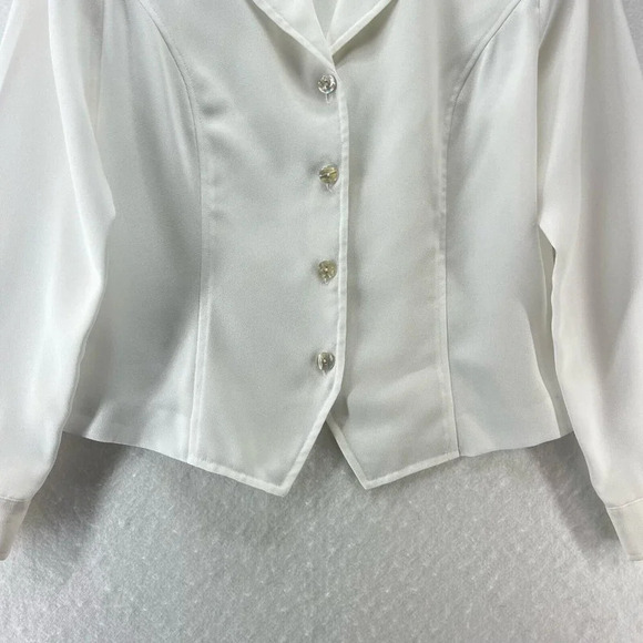 Appleseed's Blazer Womens Size 6P Notch Single Breasted Long Sleeve White - Picture 3 of 10